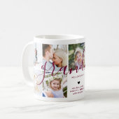 Liebe You Oma | Foto Gift Calligraphy Burgundy Kaffeetasse (Vorderseite Links)