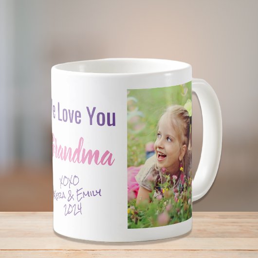 Liebe You Oma Foto Lila Rosa Kaffeetasse