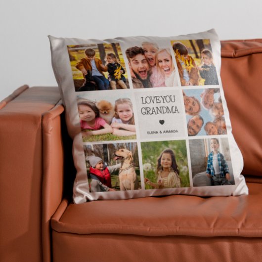 Liebe You Oma | FotoCollage Handgeschriebener Text Kissen