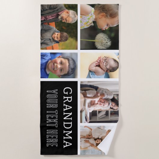 Liebe You Oma | FotoCollage & Text Strandtuch (Vorderseite)