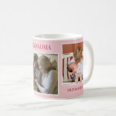 Liebe You Oma Grandkids 3 Foto Collage Pink Kaffeetasse (VorderseiteRechts)