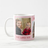 Liebe You Oma Grandkids 3 Foto Collage Pink Kaffeetasse (Links)