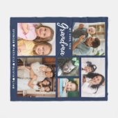 Liebe You Oma Grandkids 6 Foto Collage Blue Fleecedecke (Vorderseite (Horizontal))