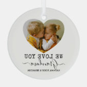 Liebe You Oma Heart Foto Ornament Aus Glas (Rückseite)