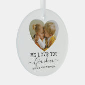 Liebe You Oma Heart Foto Ornament Aus Glas (Vorderseite Rechts)