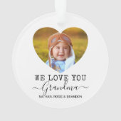 Liebe You Oma Herz Weihnachtsbaum Foto Ornament (Rückseite)
