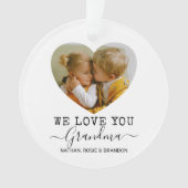 Liebe You Oma Herz Weihnachtsbaum Foto Ornament (Vorderseite)