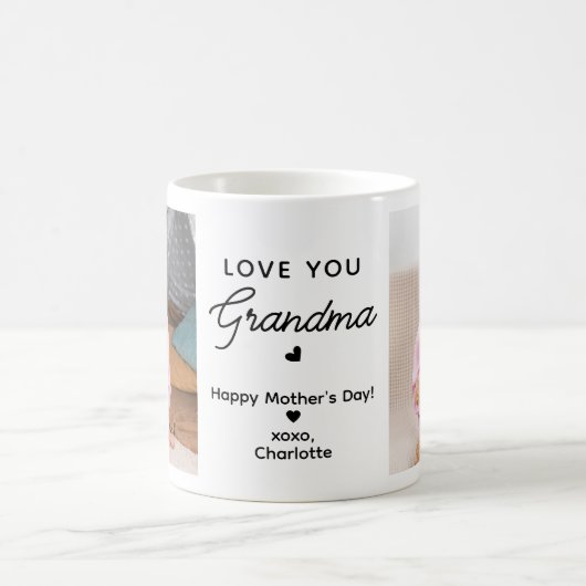 Liebe You Oma Personalisiert 2 Foto Großeltern Kaffeetasse (Mittel)