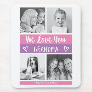 Liebe You Oma   Rosa Foto Block Grid Mousepad