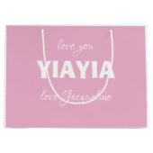 Liebe You Oma YIAYIA Gift Script Name Niedlich Pin Große Geschenktüte (Vorderseite)