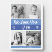 Liebe You Papa | Blau-Foto-Blockgitter Fotoplatte (Vorderseite)