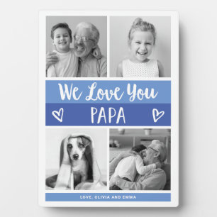 Liebe You Papa Blau-Foto-Blockgitter Fotoplatte