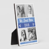 Liebe You Papa | Blau-Foto-Blockgitter Fotoplatte (Seite)