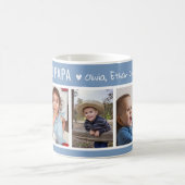 Liebe You Papa Grandkids 5 Foto Collage Blue Kaffeetasse (Mittel)