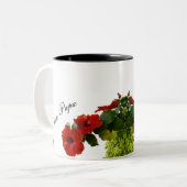Liebe You Papa Vatertag Blumenroter Hibiskus Zweifarbige Tasse (Vorderseite Links)