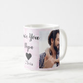 Liebe You Papa | Zwei handgeschriebene Fotos Kaffeetasse (VorderseiteRechts)