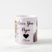 Liebe You Papa | Zwei handgeschriebene Fotos Kaffeetasse (Mittel)