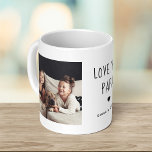 Liebe You Papa | Zwei handgeschriebene Fotos Kaffeetasse<br><div class="desc">Diese einfache und stilvolle Tasse sagt "Liebe you Papa" in trendigem,  handgeschriebenem schwarzem Text mit einem passenden Herz und einem Platz für Ihren Namen. Es gibt auch Platz,  um zwei Ihrer liebsten persönlichen Fotos für ein Geschenk,  das Ihr Vater oder Großvater wird Liebe zeigen.</div>