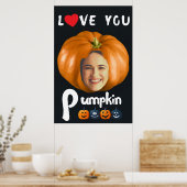 LIEBE YOU Pumpkin Custom Foto - Black Poster (Küche)