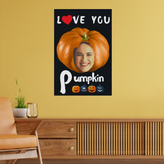 LIEBE YOU Pumpkin Custom Foto - Black Poster