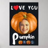 LIEBE YOU Pumpkin Custom Foto - Black Poster (Vorne)