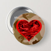 Liebe You Red Camouflage Heart Military Valentine Button (Vorne & Hinten)