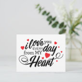 Liebe You Red Hearts Valentines Hochzeit Verlobung Postkarte (Stehend Vorderseite)