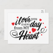 Liebe You Red Hearts Valentines Hochzeit Verlobung Postkarte (Vorne/Hinten)