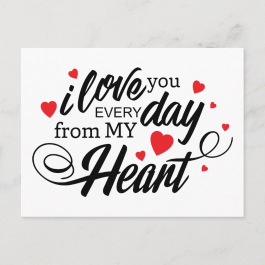 Liebe You Red Hearts Valentines Hochzeit Verlobung Postkarte (Vorderseite)