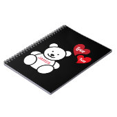 Liebe You Teddy Bären and Hearts, Personalisiert Notizblock (Linke Seite)