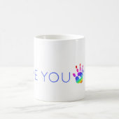 LIEBE YOU VATER Rainbow Hand Colorful Kids Keepake Kaffeetasse (Mittel)