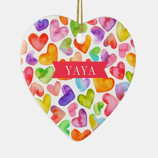 Liebe You Yaya | 2-seitige Keramik Keramik Ornament (Rechts)