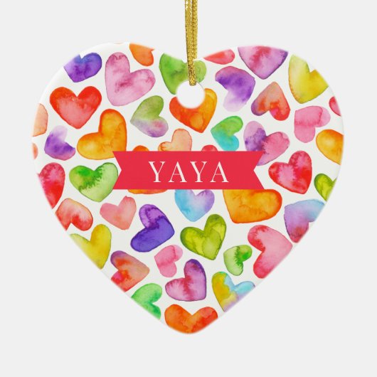 Liebe You Yaya | 2-seitige Keramik Keramik Ornament (Vorne)