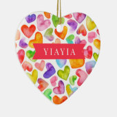 Liebe You Yiayia | 2-seitige Keramik Keramik Ornament (Rechts)