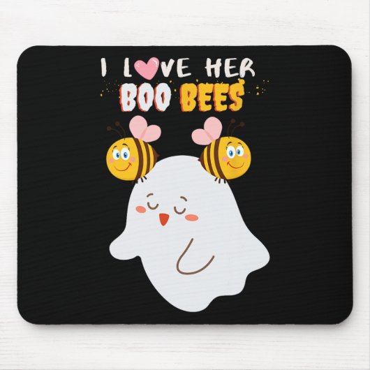 Liebe Your Boo Bees Funny Halloween Poppel B Mousepad (Vorne)