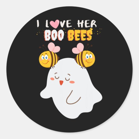 Liebe Your Boo Bees Funny Halloween Poppel B Runder Aufkleber (Vorderseite)