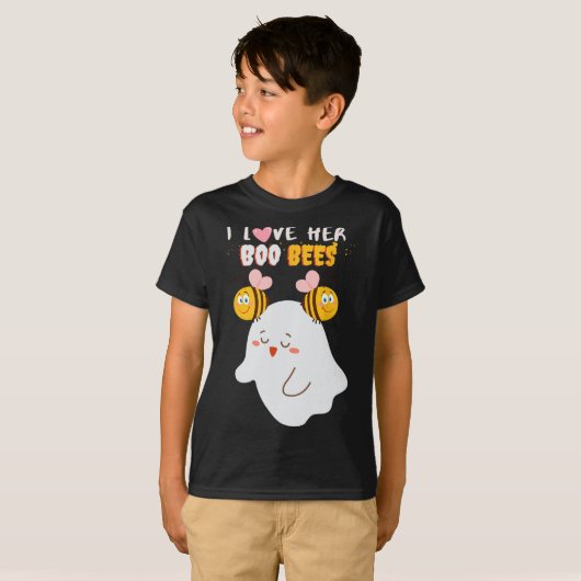 Liebe Your Boo Bees Funny Halloween Poppel B T-Shirt (Vorne ganz)