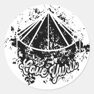 Liebe Yurts   Schwarze Aufkleber