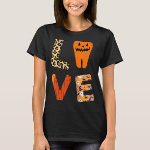 Liebe Zahnarzt Zahnmediziner Leopard Kariert Halbe T-Shirt