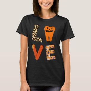 Liebe Zahnarzt Zahnmediziner Leopard Kariert Halbe T-Shirt