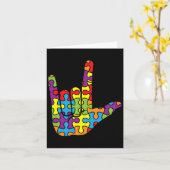 Liebe Zeichensprache - Autistische Puzzle Autismus Karte (Gelbe Blume)