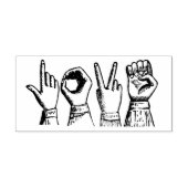 Liebe Zeichensprache Vintag Etched Retro Hands Gummistempel (Prägung)