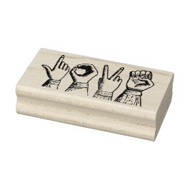 Liebe Zeichensprache Vintag Etched Retro Hands Gummistempel