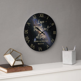 Liebe Zeitnebel Gold Hochzeitsszenario Große Wanduhr