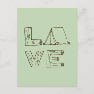 Liebe Zelt Camping Postkarte