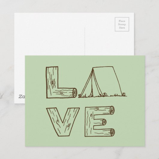 Liebe Zelt Camping Postkarte (Vorne/Hinten)