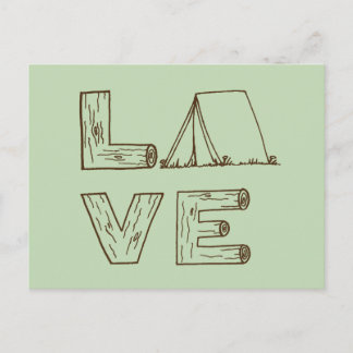 Liebe Zelt Camping Postkarte