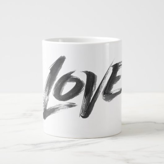 LIEBE Zen Brush Kalligrafie Buchstabentyp Jumbo-Tasse (Vorderseite)