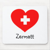 Liebe Zermatt - Schweizer Herzmuskel Mousepad (Vorne)