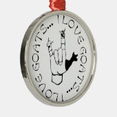 LIEBE-ZIEGEN ASL-ZEICHEN-I! ORNAMENT AUS METALL (Rechts)